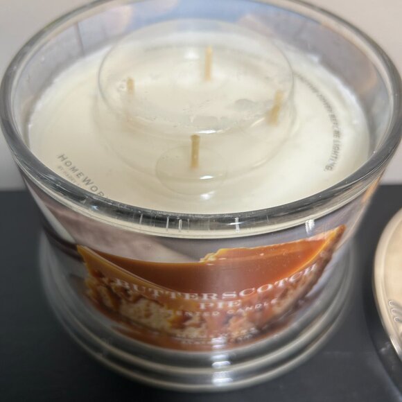 HomeWorx by Slatkin Butterscotch Pie 4-Wick 18oz Candle NEW - Picture 3 of 4